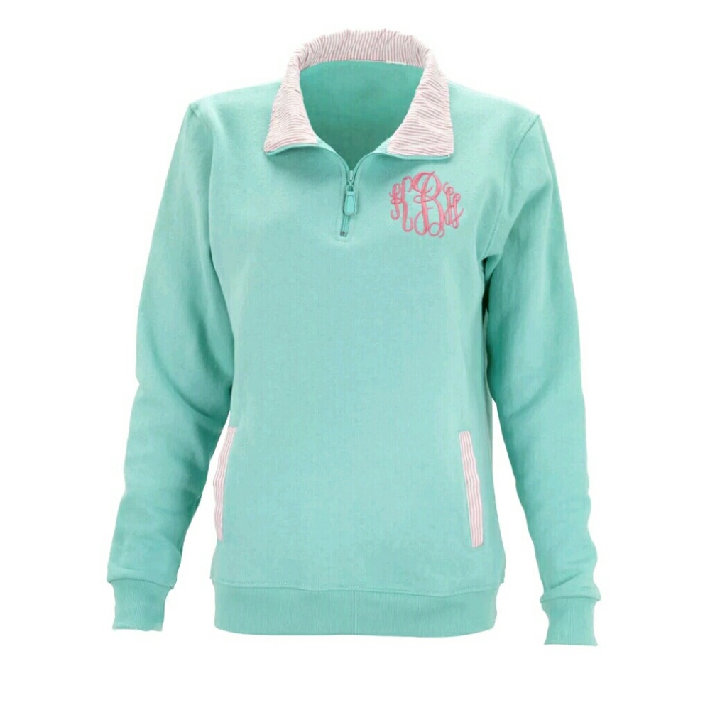 Women's Mint Pullover Sweater Collared Golf Top